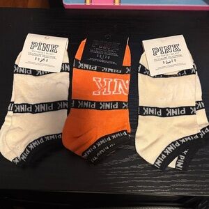 PINK Victoria's Secret Casual Socks - Orange, Cream, Black